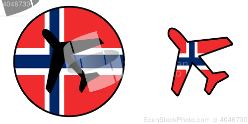 Image of Nation flag - Airplane isolated - Norway