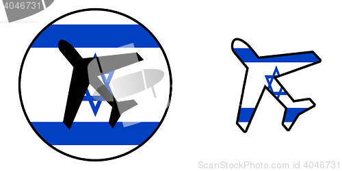 Image of Nation flag - Airplane isolated - Israel