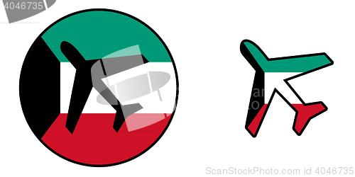Image of Nation flag - Airplane isolated - Kuwait