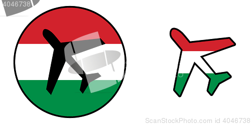 Image of Nation flag - Airplane isolated - Hungary