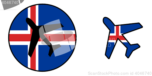 Image of Nation flag - Airplane isolated - Iceland