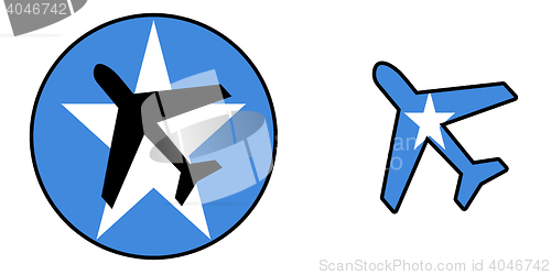 Image of Nation flag - Airplane isolated - Somalia