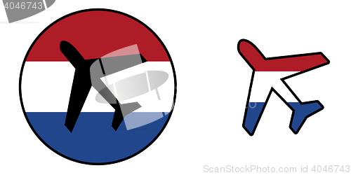 Image of Nation flag - Airplane isolated - Netherlands