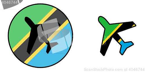 Image of Nation flag - Airplane isolated - Tanzania