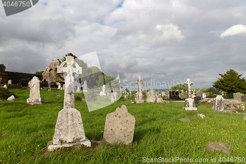 Image of old celtic cemetery graveyard in ireland