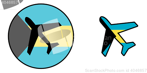 Image of Nation flag - Airplane isolated - Bahamas