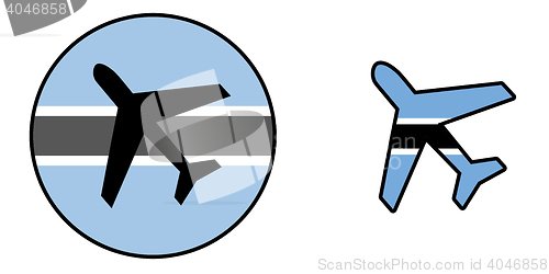 Image of Nation flag - Airplane isolated - Botswana