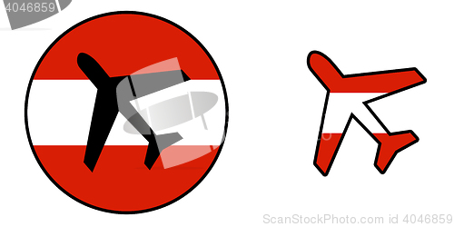 Image of Nation flag - Airplane isolated - Austria