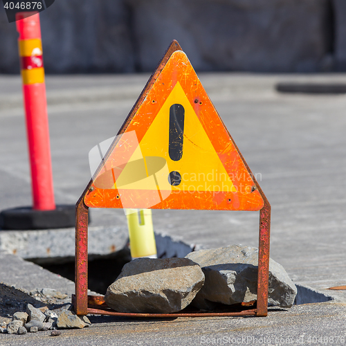 Image of Temporary construction sign 