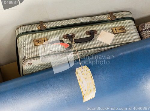 Image of Old suitcase for cabin baggage - Selective focus