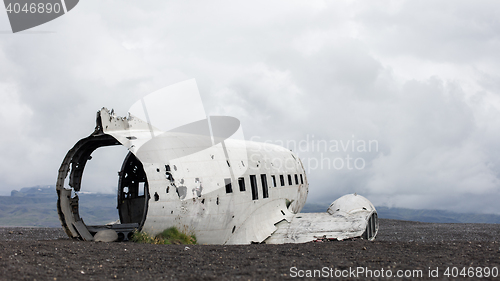 Image of The abandoned wreck of a US military plane on Southern Iceland