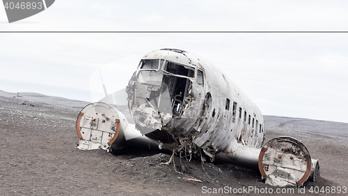 Image of The abandoned wreck of a US military plane on Southern Iceland