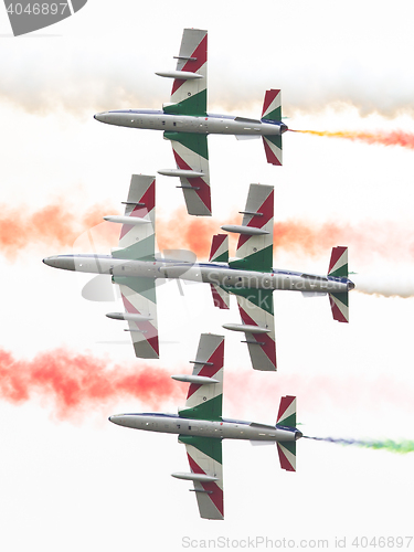 Image of LEEUWARDEN, THE NETHERLANDS-JUNE 11, 2016: Italian aerobatic tea