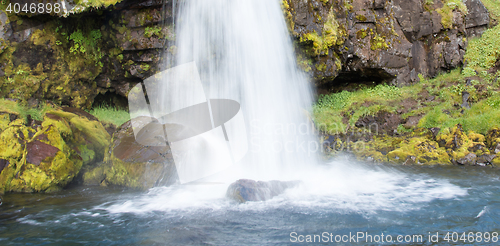 Image of Kirkjufellsfoss waterfall near the Kirkjufell mountain