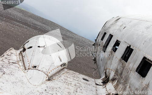 Image of The abandoned wreck of a US military plane on Southern Iceland