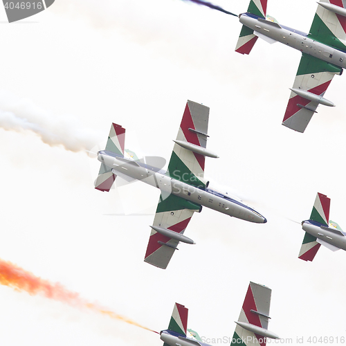 Image of LEEUWARDEN, THE NETHERLANDS-JUNE 11, 2016: Italian aerobatic tea