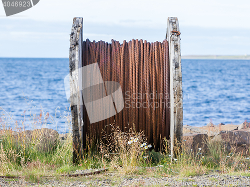 Image of Abandoned rusty steel cable