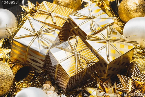 Image of Golden Christmas Background