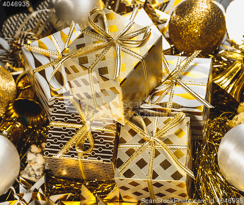 Image of Golden Christmas Background