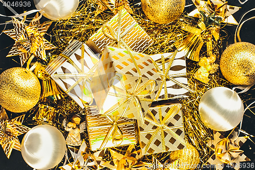 Image of Golden Christmas Background