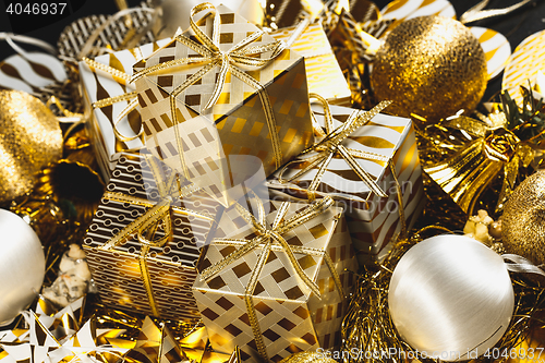 Image of Golden Christmas Background