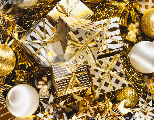 Image of Golden Christmas Background