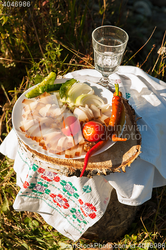 Image of Russian vodka in small glass