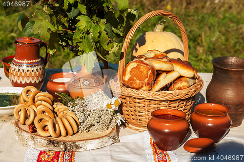 Image of Russian table with food