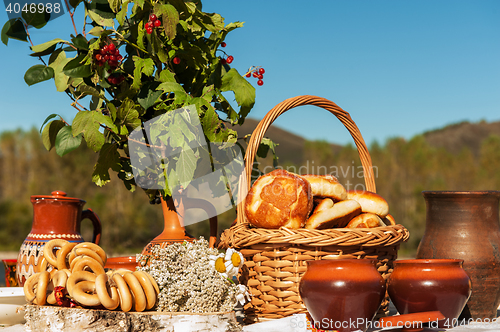 Image of Russian table with food