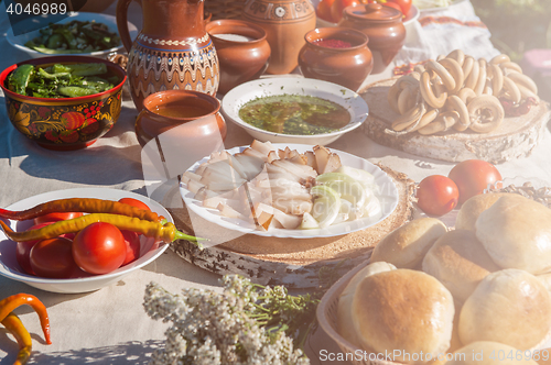 Image of Russian table with food