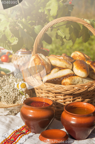 Image of Russian table with food