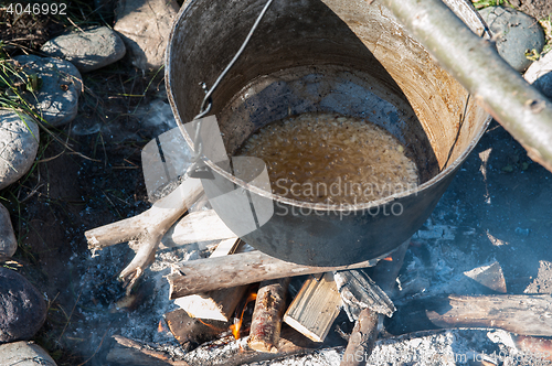 Image of Cooking over a campfire