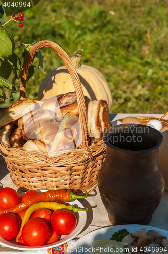 Image of Russian table with food