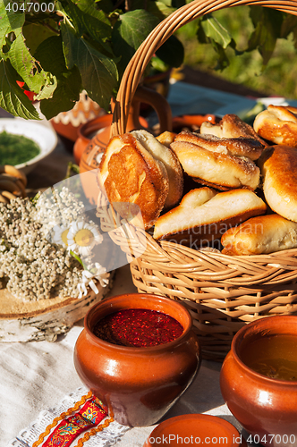 Image of Russian table with food