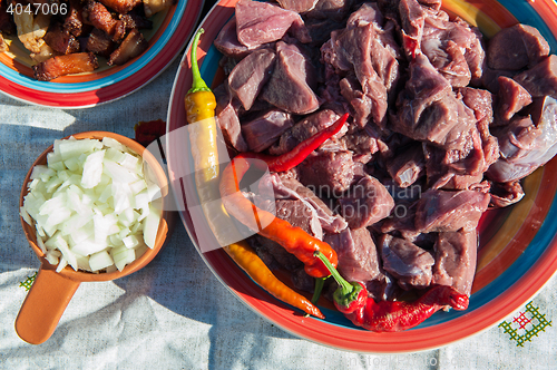 Image of Russian table with raw meat