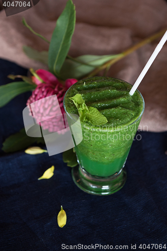 Image of Healthy organic green smoothie