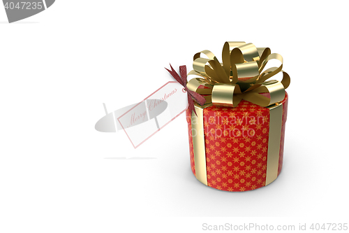 Image of 3D illustration: box with a gift for the holiday.