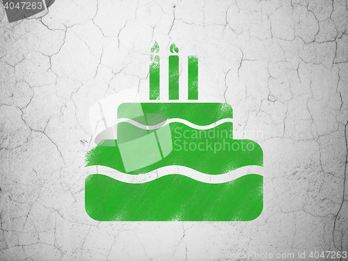 Image of Holiday concept: Cake on wall background