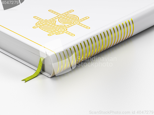 Image of Law concept: closed book, Criminal on white background