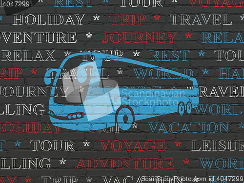 Image of Travel concept: Bus on wall background