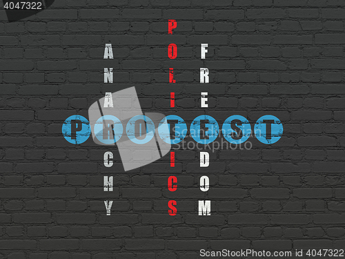 Image of Political concept: Protest in Crossword Puzzle