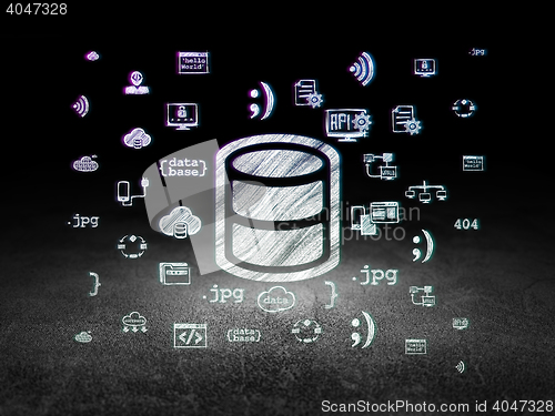 Image of Programming concept: Database in grunge dark room