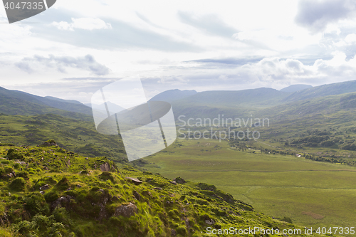 Image of view to Killarney National Park hills in ireland
