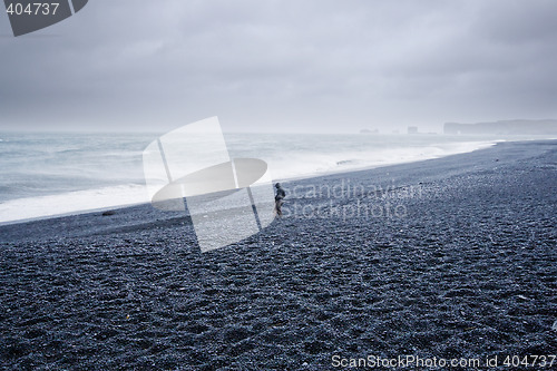 Image of ocean beach in a storm