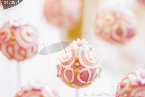Image of close up of cake pops or lollipops