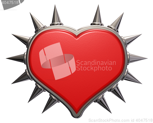 Image of heart symbol with prickles - 3d rendering
