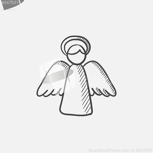 Image of Easter angel sketch icon.