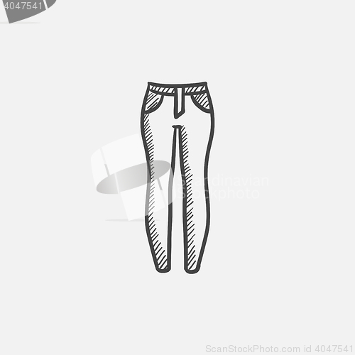Image of Female jeans sketch icon.