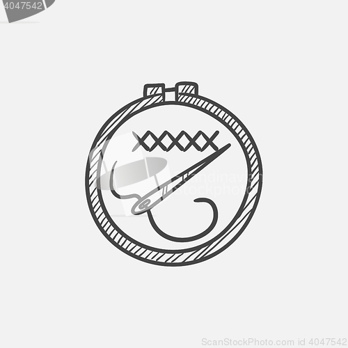 Image of Embroidery sketch icon.