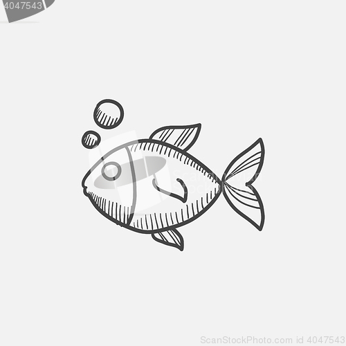 Image of Small fish sketch icon.
